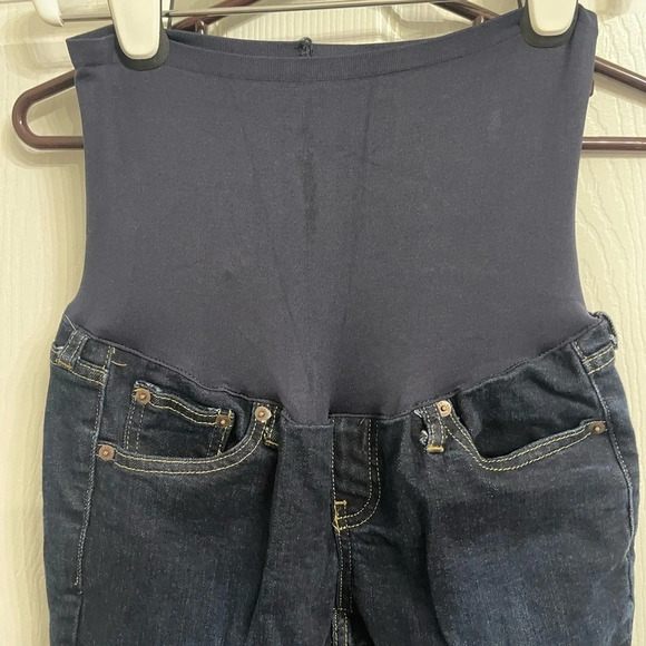 GAP Womens Maternity Jeans Easy Legging Stretch Size 27 Dark Full Panel Stretch - Picture 2 of 5